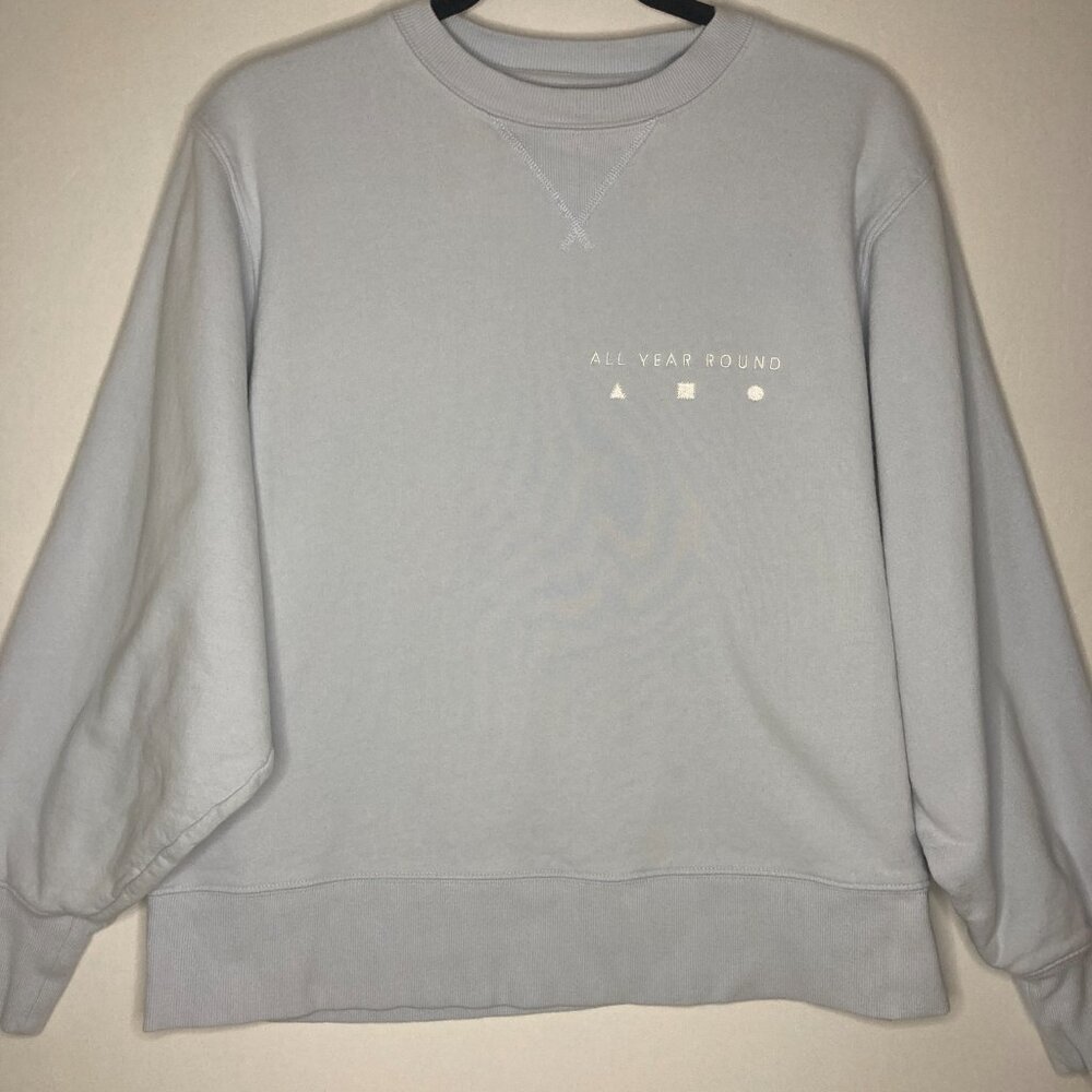 AYR All Year Round The Sweatshirt Crewneck Light Blue Small Classic 100% Cotton - Picture 4 of 12